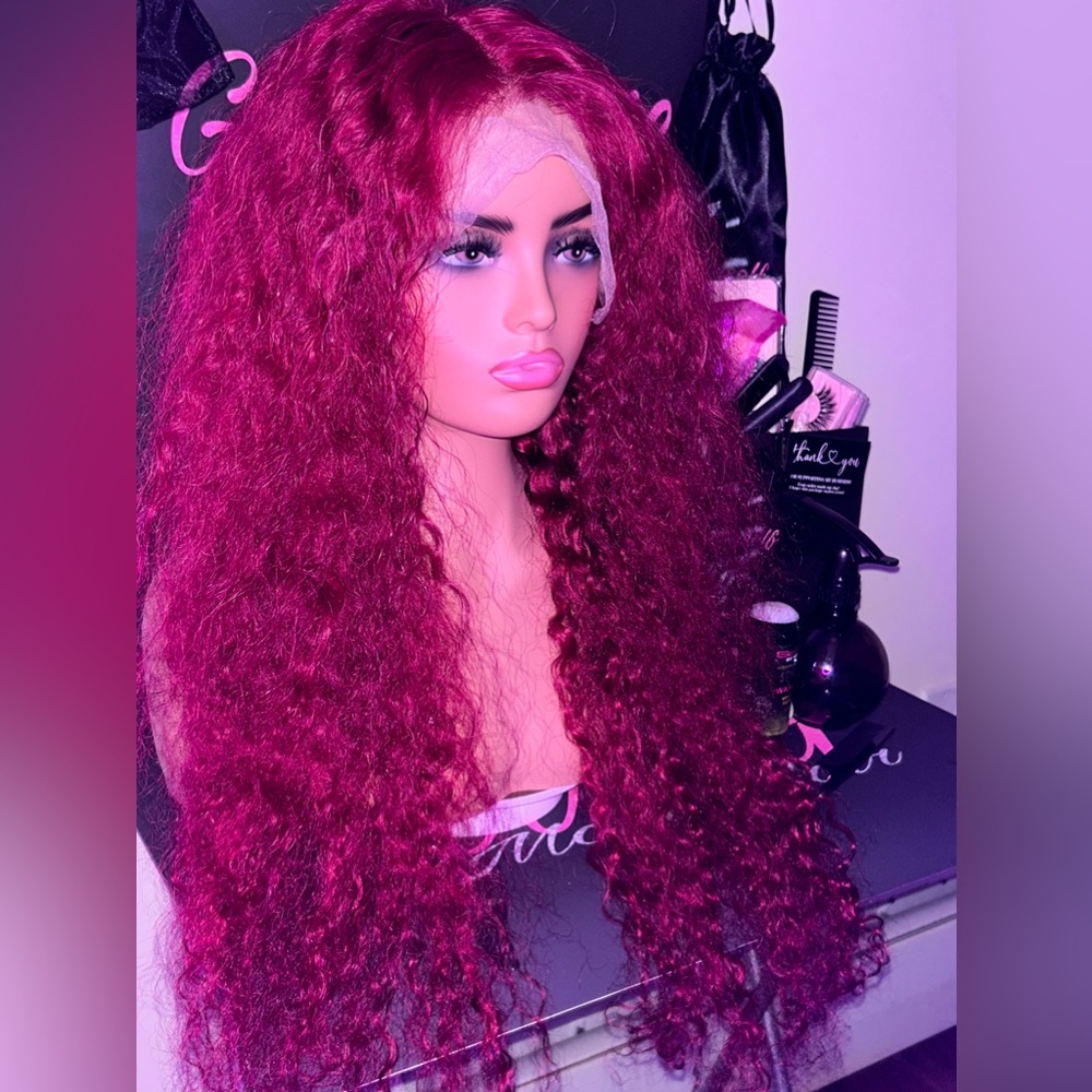 Red 13x6 Frontal wig 38 inches